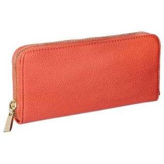 Merona Solid Zip Around Wallet   Orange