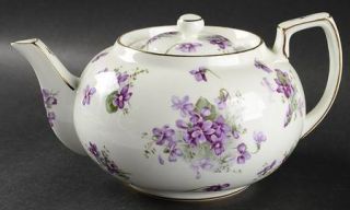 Hammersley Victorian Violets Teapot & Lid, Fine China Dinnerware   Bunches Of Vi