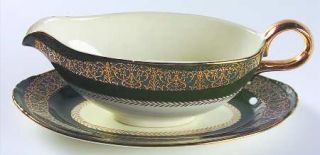 Homer Laughlin  Lady Greenbriar Gravy Boat & Underplate (Relish), Fine China Din