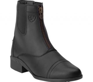 Womens Ariat Heritage Sport II Zip Paddock   Black Full Grain Leather Boots