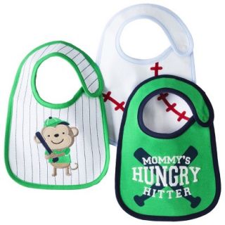 Just One YouMade by Carters Newborn Boys 3 Pack All Star Bib Set   Green