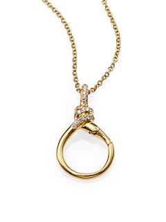 IPPOLITA Pave Diamond & 18K Yellow Gold Twisted Wire Charm Catcher   Gold