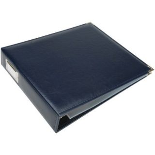 Faux Leather 3 Ring Binder   Navy (12x12)