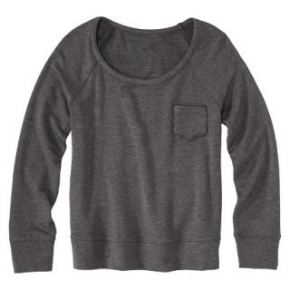 Merona Womens Sweatshirt Top w/Pocket   Heather Gray   XS