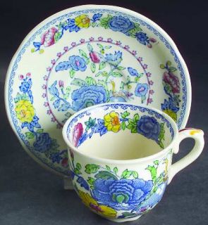 Masons Regency/Plantation Colonial  Footed Cup & Saucer Set, Fine China Dinnerw