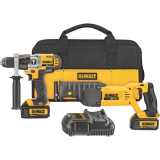 DEWALT 20 Volt Max Li Ion 1/2 Inch Cordless Hammerdrill/Reciprocating Saw Combo,