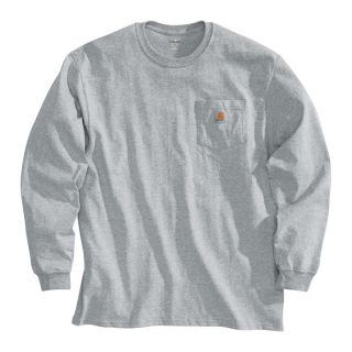 Carhartt Workwear Long Sleeve Pocket T Shirt   Heather Gray, X Large, Regular