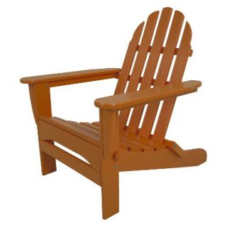 Polywood Classic Folding Patio Adirondack Chair   Orange