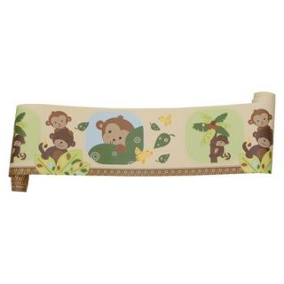 Bedtime Originals Tan, Brown and Green Curly Tails Wallpaper Border