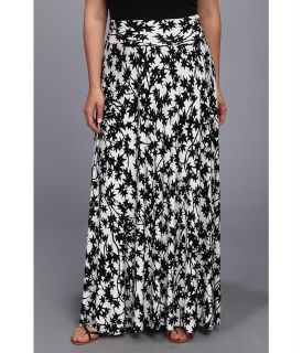 Rachel Pally Plus Size Printed Long Full Skirt White Label Womens Skirt (Black)