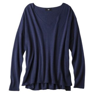 Mossimo Womens Plus Size V Neck Pullover Sweater   Navy 3