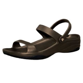 USADawgs Dark Brown / Black Premium Womens 3 Strap Sandal   10