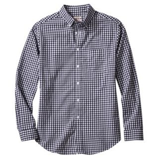 Merona Mens Long Sleeve Everyday Gingham Button Down   Oxford Blue L