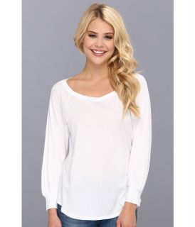 LAmade 3/4 Sleeve Raglan Womens Long Sleeve Pullover (White)