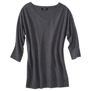 Mossimo Womens 3/4 Sleeve V Neck Value Sweater   Heather Gray M