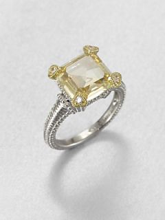 Judith Ripka Crystal & Sterling Silver Ring   Canary