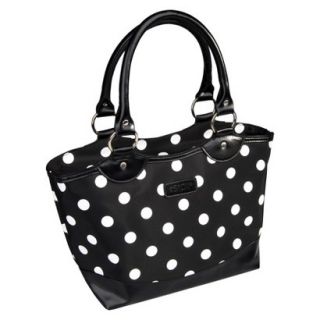 Sachi Black with White Dots Insulated Lunch Tote