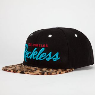 Cheetah Reckless Mens Snapback Hat Black Combo One Size For Men