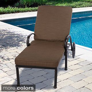 Outdoor 21 Wide Chaise Lounge Cushion With Sunbrella Fabric   Textured Neutral