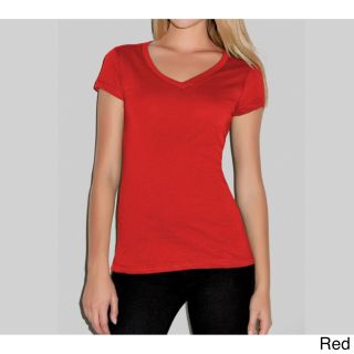 Los Angeles Pop Art Bella Womens V neck Jersey T shirt Red Size M (8  10)