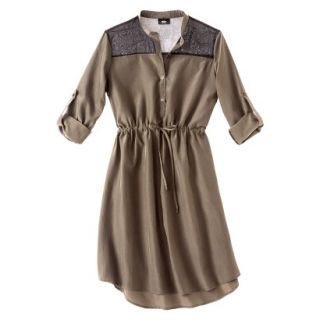 Mossimo Womens 3/4 Sleeve Shirt Dress   Timber XS