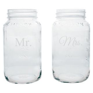 Mason Jars   Mr. & Mrs. (Set of 2)