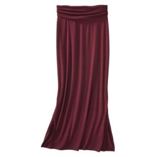 Merona Womens Knit Maxi Skirt w/Ruched Waist   Berry Cobbler   XS