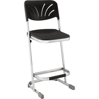 National Public Seating Ergonomic Z Stool with Backrest and Footrest, 24 Inch H,