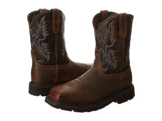 Ariat Sierra Wide Square Toe Puncture Resistant Steel Toe Cowboy Boots (Brown)
