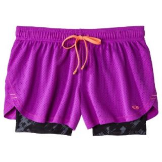 C9 by Champion Womens Mesh Short with Compression   Purple Reef XS