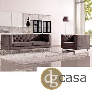 Dg Casa Dark Raisin Grey Allegro Sofa And Chair Set