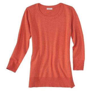 Merona Womens 3/4 Sleeve Pullover Sweater   Orange   XS