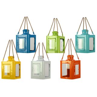 Colorful Metal Lantern Set (set Of 6)