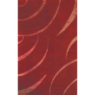 Citadel Brown/ Peach Wool Area Rug (8 X 11)