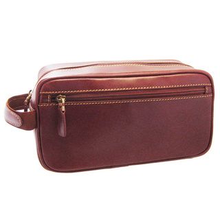 Mens Premium Leather Toiletry Case With Handle