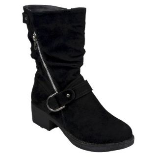 Womens Hailey Jeans Co. Slouchy Zipper Boots   Black 6