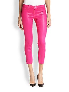 J Brand Coated Cropped Skinny Jeans   Lacquered Wildflower