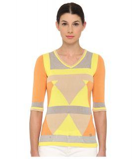 Versace Collection Geometric Colorblock Sweater Womens Sweater (Multi)