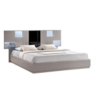 Global Furniture Usa Grey High Gloss And Black Queen Bed Black Size Queen