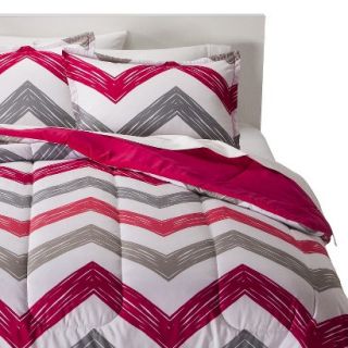 Room Essentials Chevron Reversible Comforter   Pink (Full/(Queen)