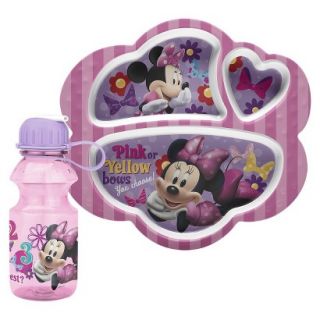 Minnie Mouse Divided Tray and Bottle Set