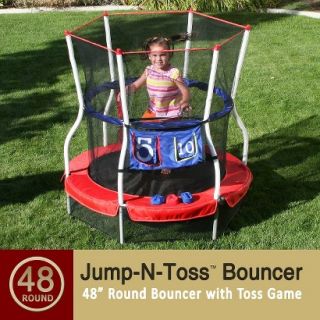Skywalker Round Kids Trampoline Jump n Toss with Enclosure   48