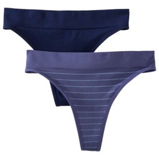 Gilligan & OMalley Womens 2 Pack Seamless Thong   Admiral Blue XL