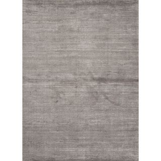 Hand loomed Solid Gray Wool/ Silk Area Rug (2 X 3)