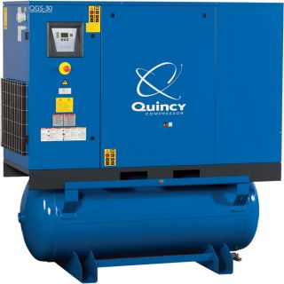 Quincy QGS Rotary Screw Compressor with Dryer   30 HP, 208/230/460V 3 Phase,