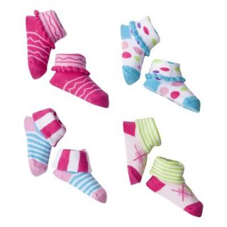 Luvable Friends Newborn Girls 4 Pack Little Socks   Pink 0 6 M