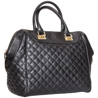 Moda Luxe Quilted Satchel Handbag   Black