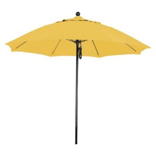 9 Aluminum Pulley Patio Umbrella   Yellow Pacifica