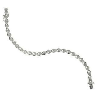 1.62 CT. T.W. Cubic Zirconia Silver Plated Tennis Bracelet   Silver/Clear