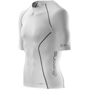 Skins Compression Mens A200 Top Short Sleeve White , Size L   B60005004